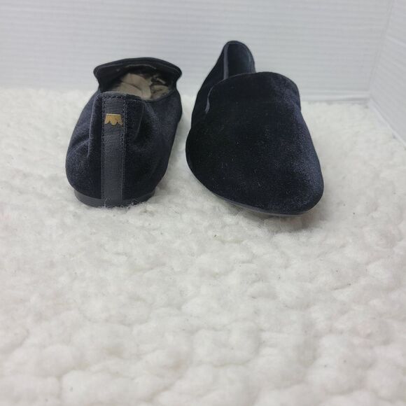 Birdies The Starling Womens Loafer Size 8 Black Velvet Slip on Flats Shoes Good